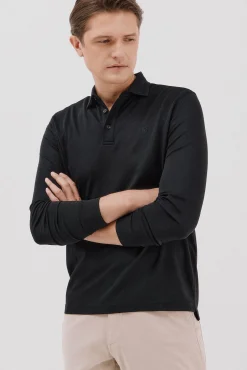 Polo refinado manga larga