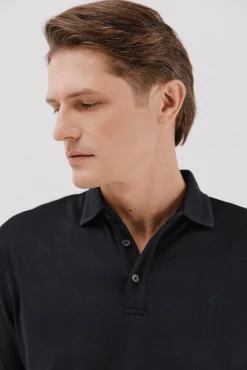 Polo refinado manga larga