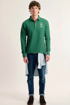Polo Valecuatro de hombre verde intenso escudo España