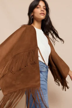 Poncho capa efecto piel