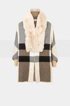 Poncho con detalles pelo de imitación