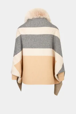 Poncho con detalles pelo de imitación