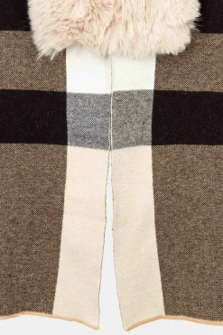 Poncho con detalles pelo de imitación