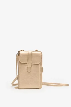 Portamóvil cartera dorado
