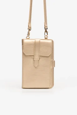 Portamóvil cartera dorado