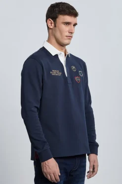 Rugby 3 escudos azul marino