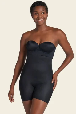 Short media pierna tiro extra alto, levanta glúteos