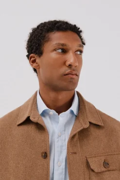 Sobrecamisa lana camel