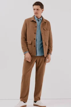 Sobrecamisa lana camel