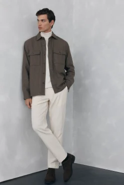 Sobrecamisa lana lisa