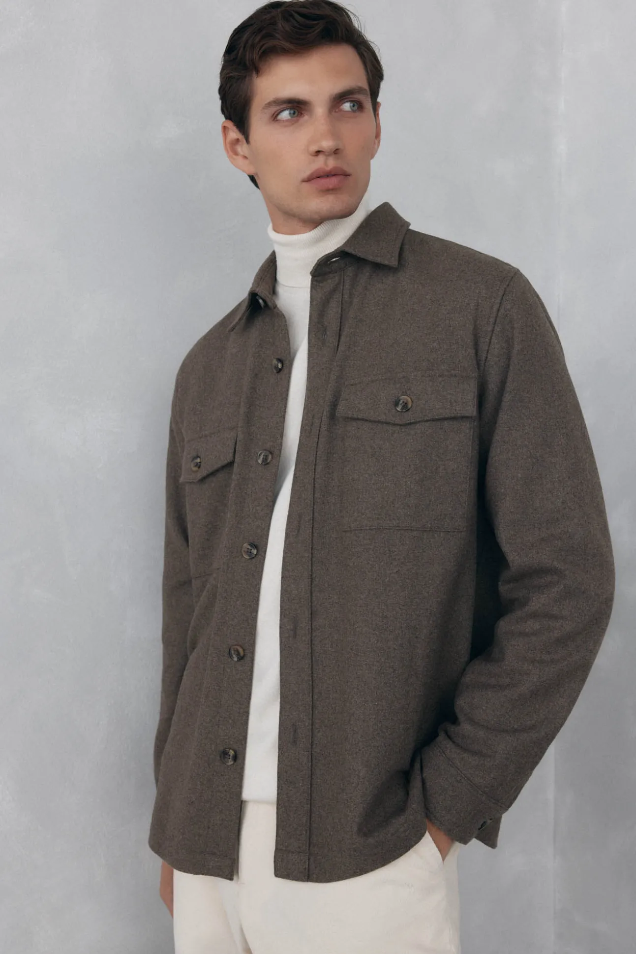 Sobrecamisa lana lisa