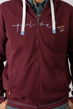 Sudadera abierta con capucha y bolsillos