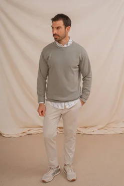 Sudadera básica de cuello redondo