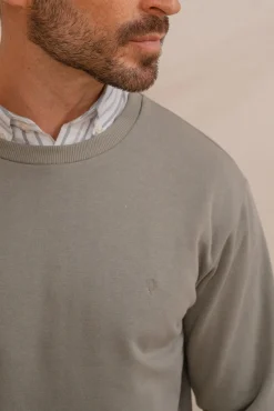 Sudadera básica de cuello redondo