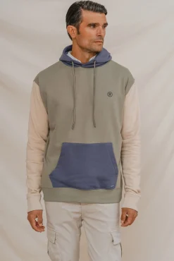 Sudadera canguro tricolor