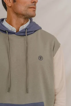 Sudadera canguro tricolor