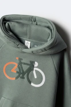 Sudadera con capucha bici niño