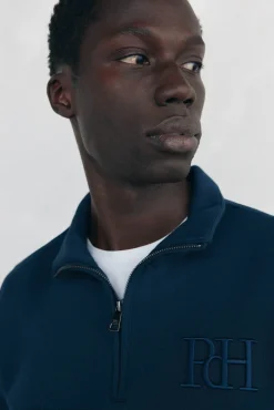 Sudadera cuello cremallera tejido técnico