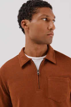 Sudadera cuello polo cremallera