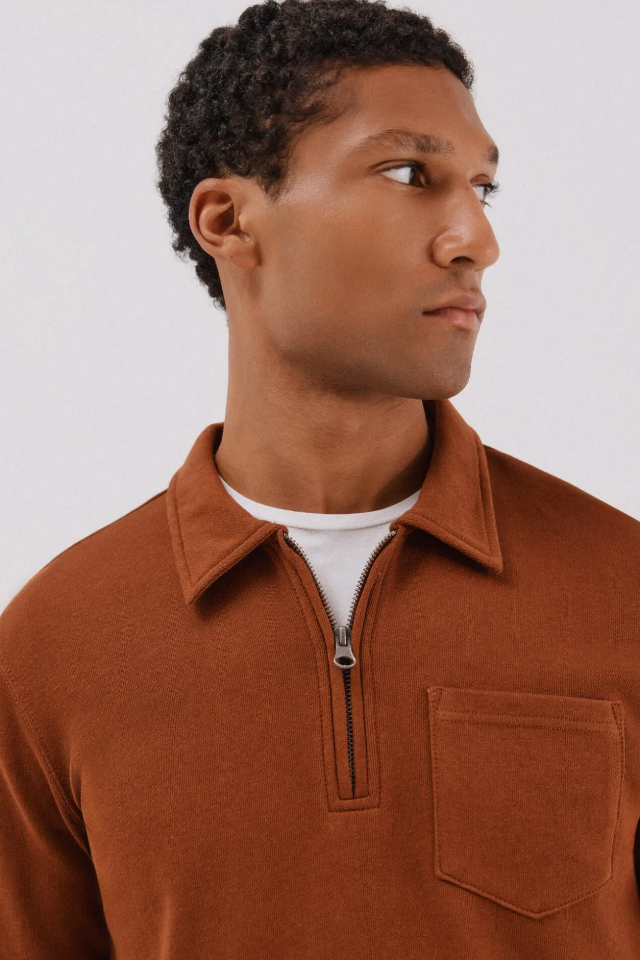 Sudadera cuello polo cremallera