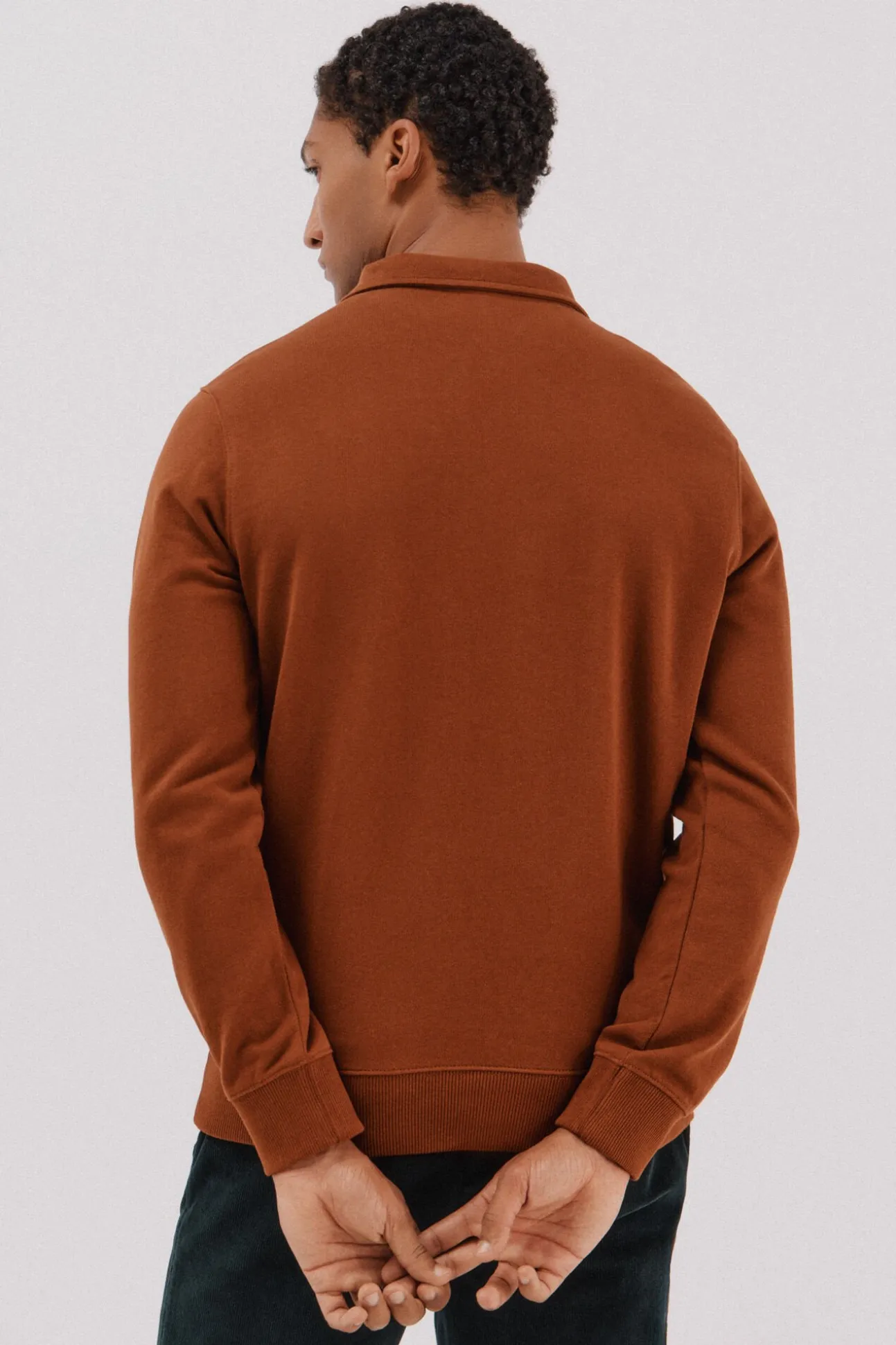 Sudadera cuello polo cremallera