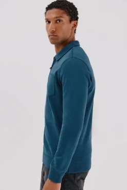 Sudadera cuello polo cremallera