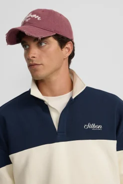 Sudadera cuello polo relaxed fit panel