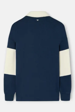 Sudadera cuello polo relaxed fit panel