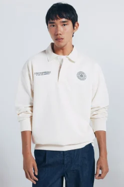 Sudadera cuello rugby