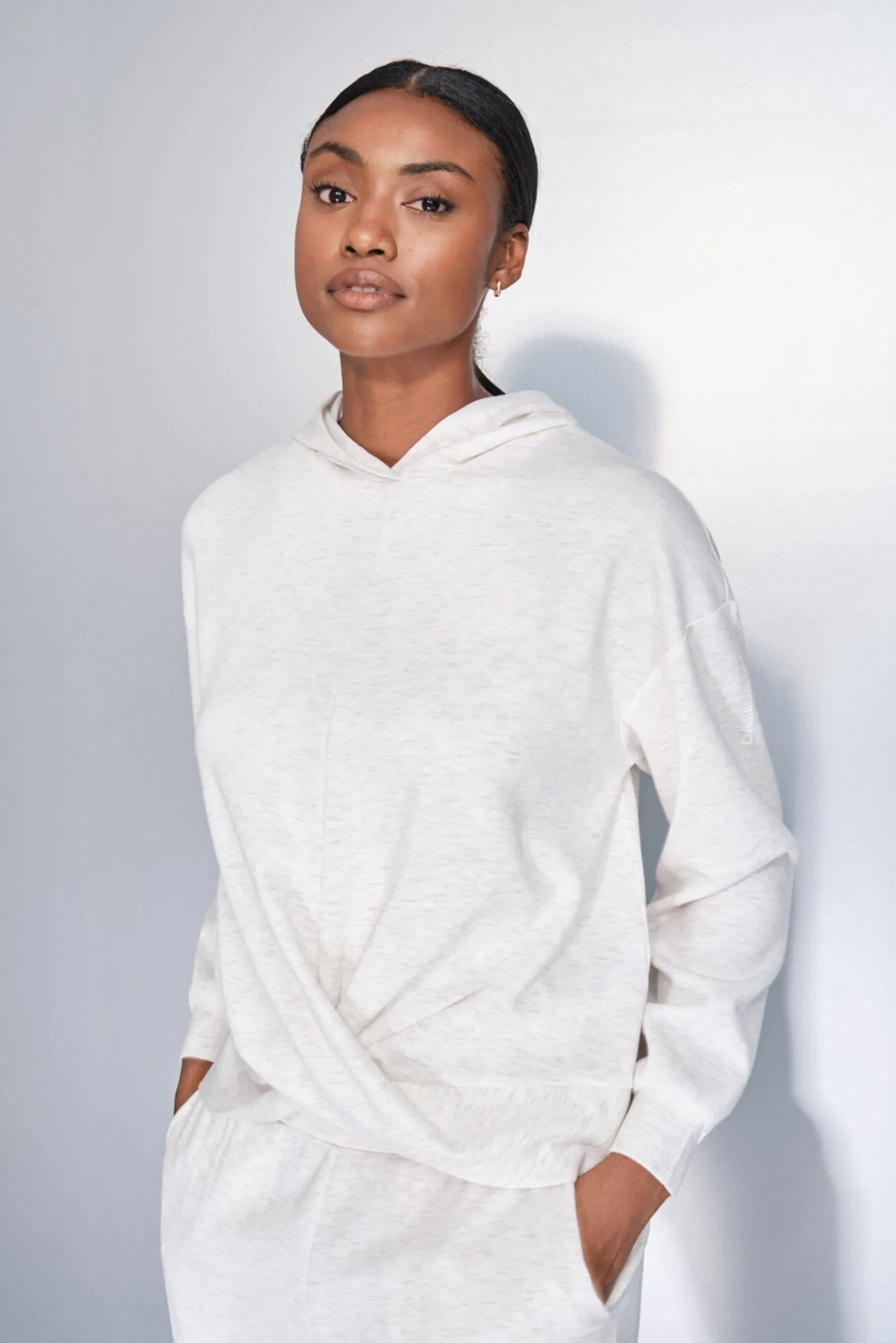 Sudadera drapeado blanco