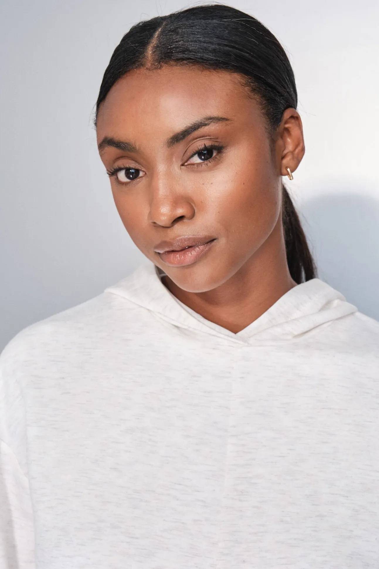 Sudadera drapeado blanco