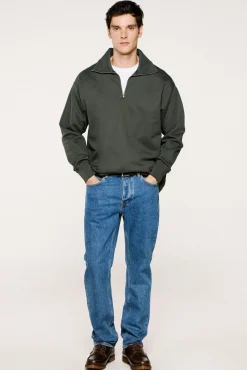 Sudadera media cremallera 100% algodón orgánico