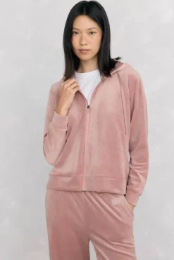 Sudadera terciopelo capucha activewear