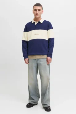 Sudadera tipo polo franja