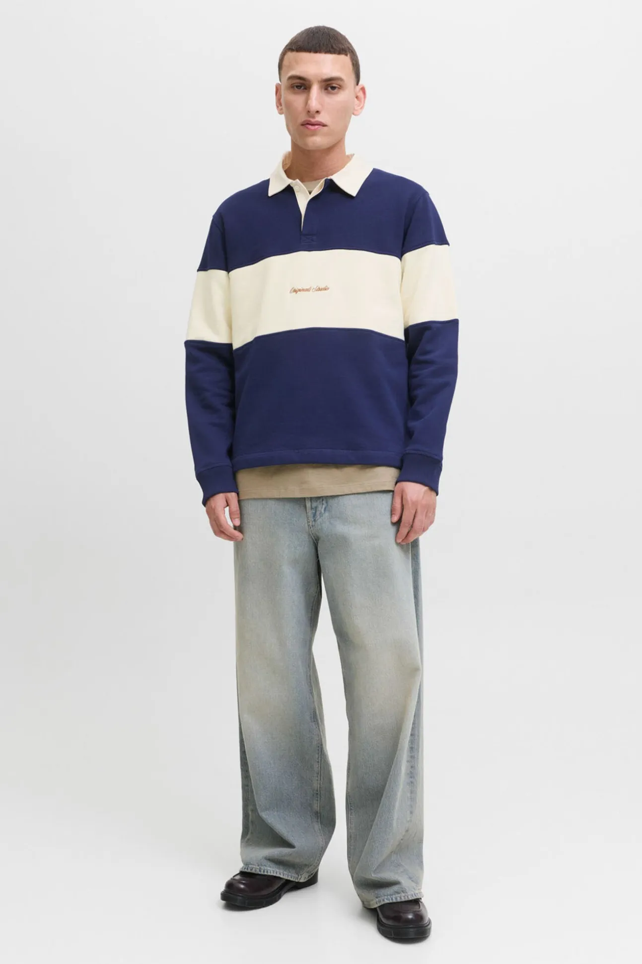 Sudadera tipo polo franja