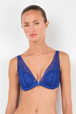 Sujetador bralette de encaje azul klein