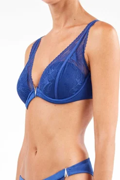 Sujetador bralette de encaje azul klein