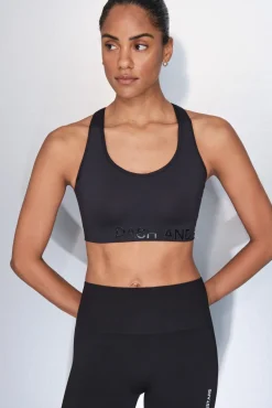 Sujetador deportivo 4D Stretch mayor cobertura negro