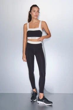 Sujetador deportivo 4D Stretch bandeau blanco y negro