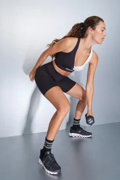 Sujetador deportivo 4D Stretch blanco y negro