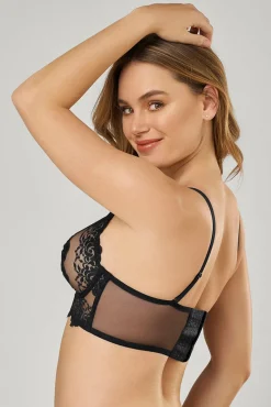 Sujetador tipo bralette en encaje y transparencias