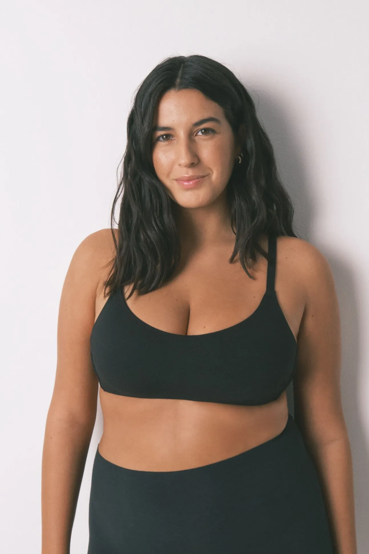 Sujetador tipo top algodón negro