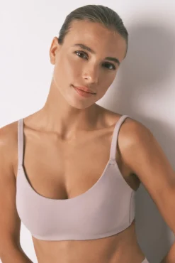 Sujetador tipo top algodón beige