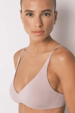 Sujetador triangular algodón beige