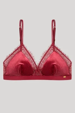 Sujetador triangular en terciopelo