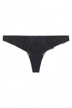 Tanga encaje tul negro