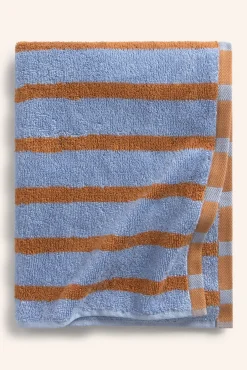 Toalla de baño de algodón de rizo a rayas azules Saturno