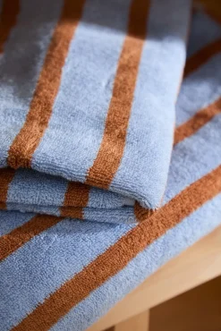 Toalla de baño de algodón de rizo a rayas azules Saturno