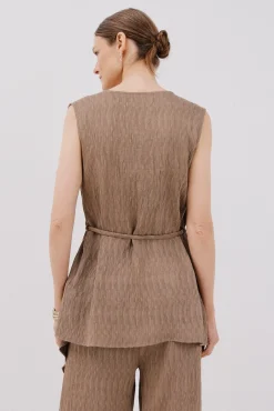 Top asimétrico textura