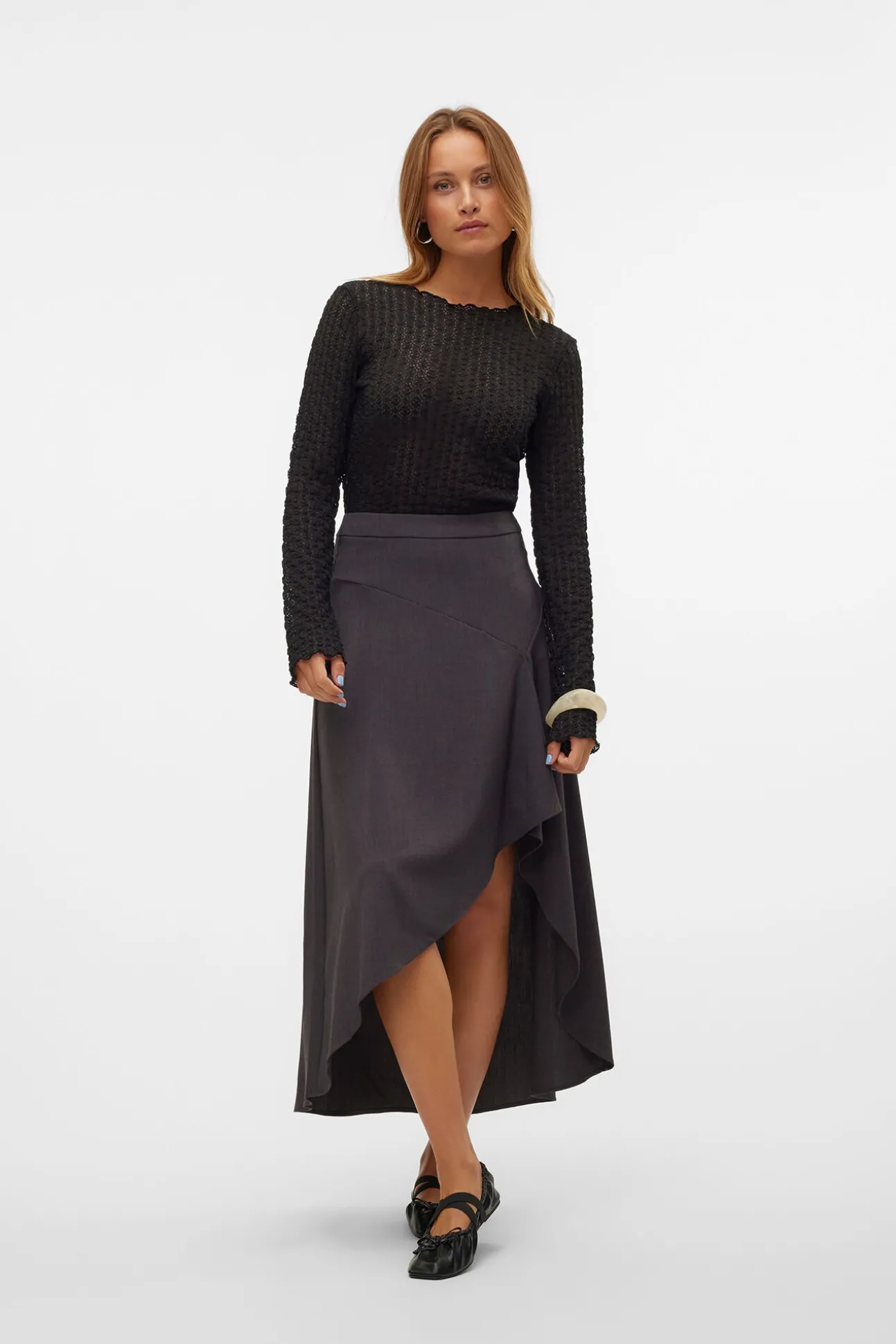 Top corto de manga larga